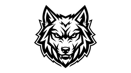 Fototapeta premium Wolf Head Illustration Closeup.