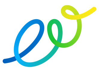 Fototapeta na wymiar Abstract Squiggle Shape Line. Vector Graphic Element with Color Gradient. Swirl Wavy Ribbon. Organic Wave Line with Color Loop.