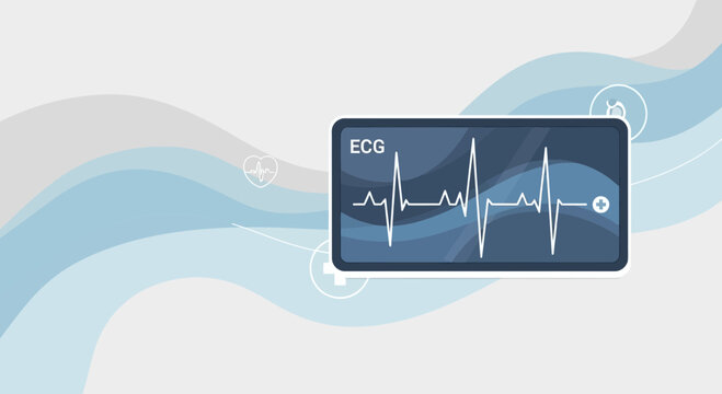 Medical illustration Of An Ecg Heart Monitor With Abstract Background Design