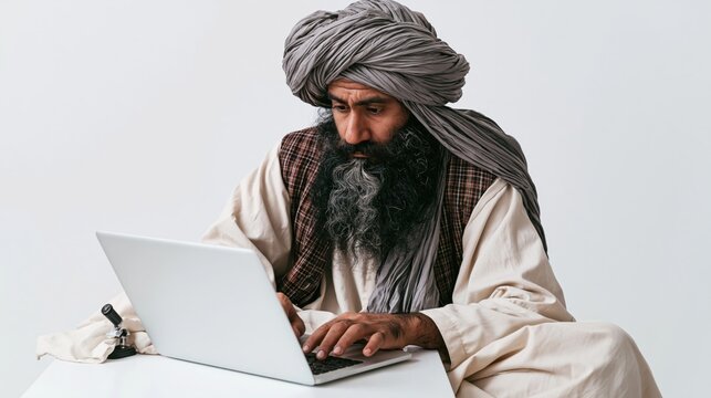 Man working on a laptop computer