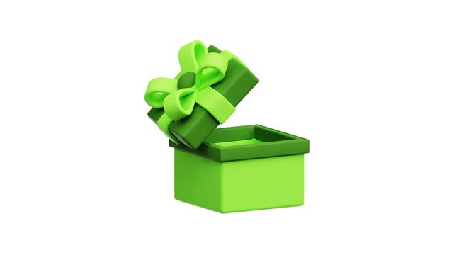 3D Ramadan Gift Icon Floating Animation on Green Screen or White Background for Islamic Celebration and Holiday Concept