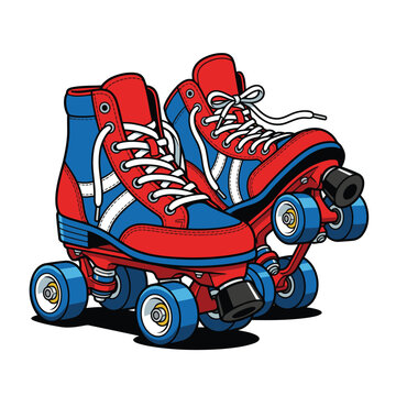 classic roller skate vector image for t-shirt | Klassisches Rollschuh-Vektorbild f&uuml;r T-Shirt