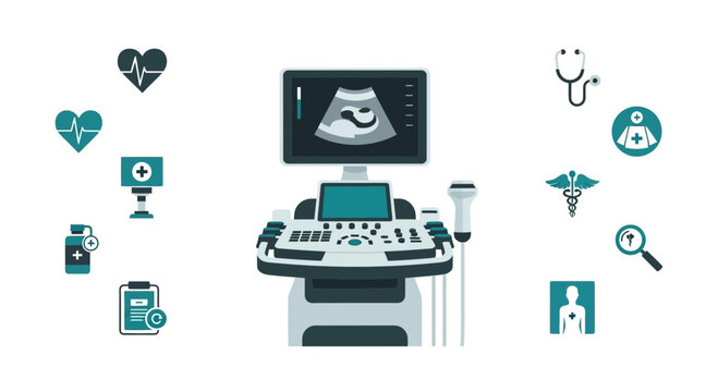 Medical Imaging: An Ultrasound Machine Displaying Fetal Development in a Professional Setting