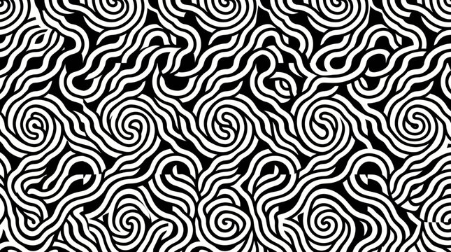 Black and white swirling pattern.
