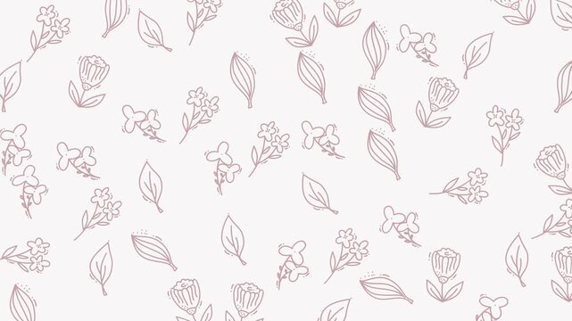 Cute flower wallpaper featuring a light pink pattern of delicate floral illustrations.