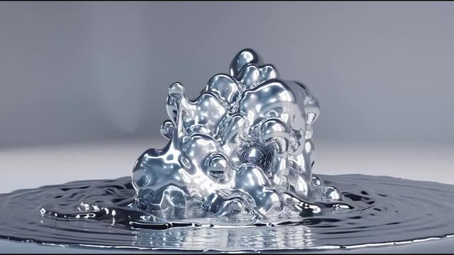 Dynamic liquid metal morphing and splashing on a neutral surface