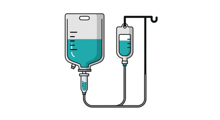 Obraz premium Medical Infusion Equipment Depicted in Clean Vector Style for Healthcare or Hospital Treatments
