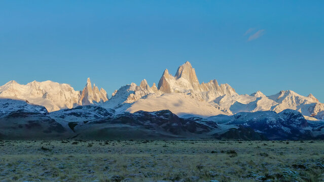 an early autumn morning view of monte fitz roy from near el chalten in patagonian argentina
