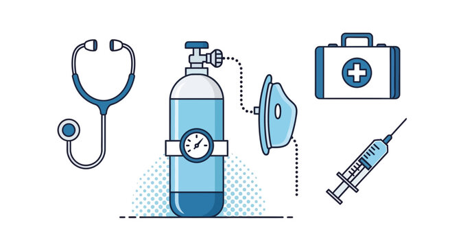 Medical Instruments Illustrative Design Idealized For Healthcare And Medial Conceptualization