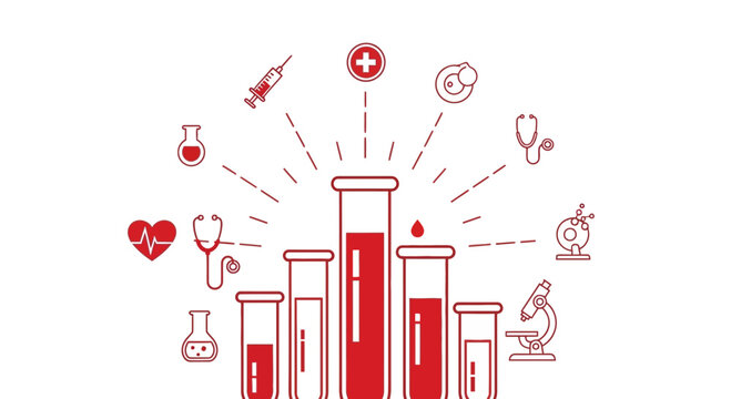 Medical Laboratory Illustration Depicting Healthcare, Testing, and Scientific Research Concepts