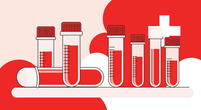 Medical Laboratory Illustration: Diagnostic Blood Tests in Clinical Setting