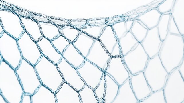 vector illustration of a soccer goal net with intricate fishnet textures, displayed on a clean white background to emphasize the detailed knotting and woven patterns, evoking a sense of sportsmanship