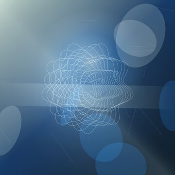 Blue 3D brain neuron network render