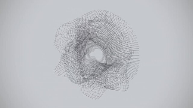 Abstract 4K UHD loop featuring a glowing lime clifford torus morphing through an abstract topology field drifting in hypnotic slow motion. Ideal for meditation background, projection mapping. 4K UHD.