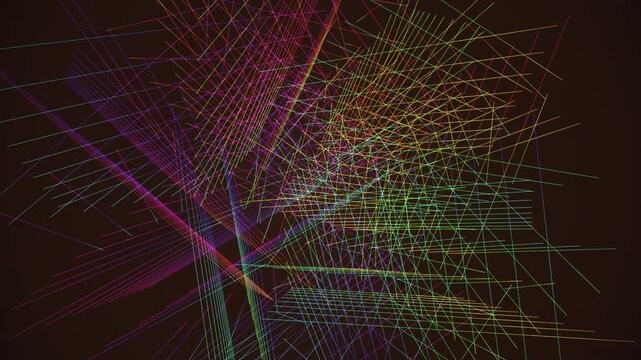 A mesmerizing seamless 4K loop of a glowing cyan warp grid morphing through an abstract topology field drifting in hypnotic slow motion. Ideal for music video, data visualization. 4K UHD.