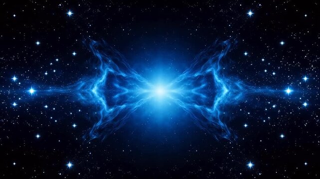 Blue nebula in space with stars
