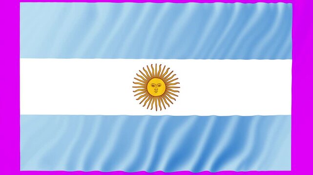 Argentina national flag waving in the wind with soft fabric texture and vibrant colors for patriotic events and international diplomacy visual backgrounds