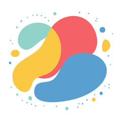 Fototapeta premium Colorful abstract blob icon with scattered dots