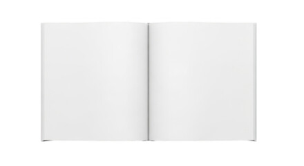 Fototapeta premium Open blank notebook with empty pages isolated on transparent background