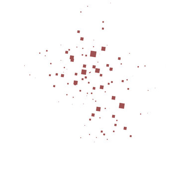Red Squares Falling on White Background