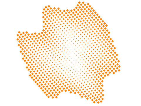 Kosovo Map with Orange Dotted Pattern