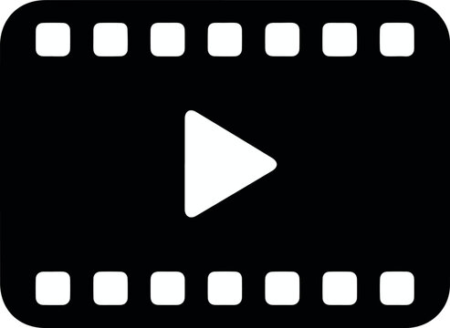 Film Strip Play Icon for Entertainment Broadcast Platform