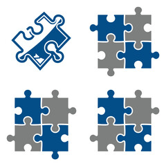 Naklejka premium Interlocking puzzle pieces symbolize problem-solving and collaboration