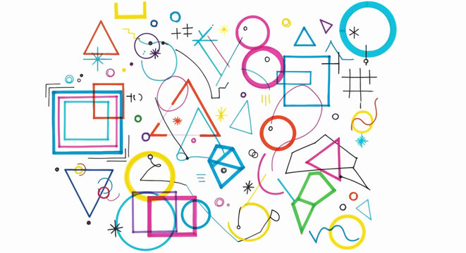 Abstract Geometric Shapes Pattern | Colorful Modern Design