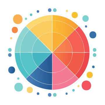 Colorful radial chart with scattered dots