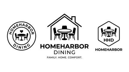 Fototapeta premium Homeharbor Dining Restaurant Logo Set.