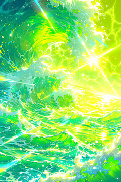 abstract green background with waves