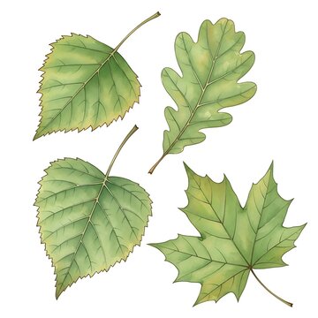 Close-up of fresh green maple leaves cluster.