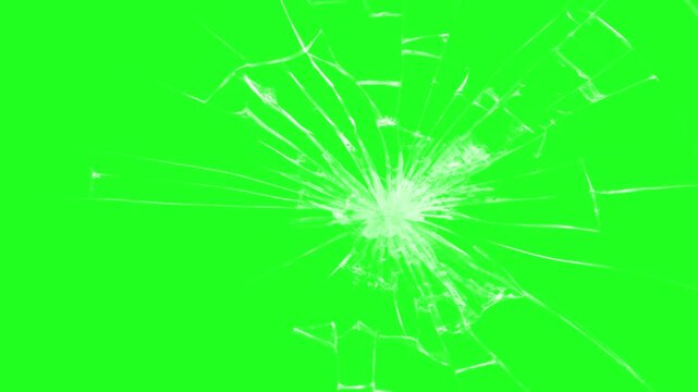 Realistic Glass impact crack with detailed fractures on a black background. Super Slow Motion Shot of Real Glass Break at 1000 fps Isolated on green bg.
cracks glass fracture effect texture isolated.