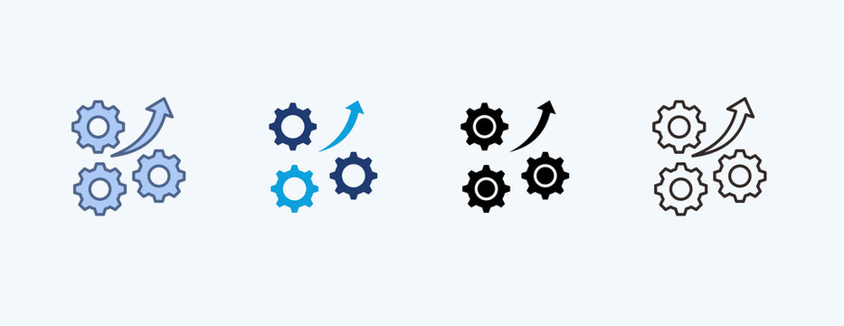 Workflow Efficiency Multiple Icon Illustration Vector