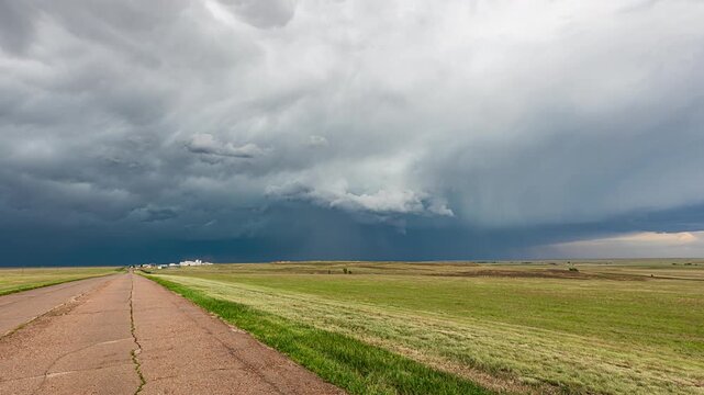 Rotating Funnel Cloud Beneath Supercell Near Tornado Timelapse