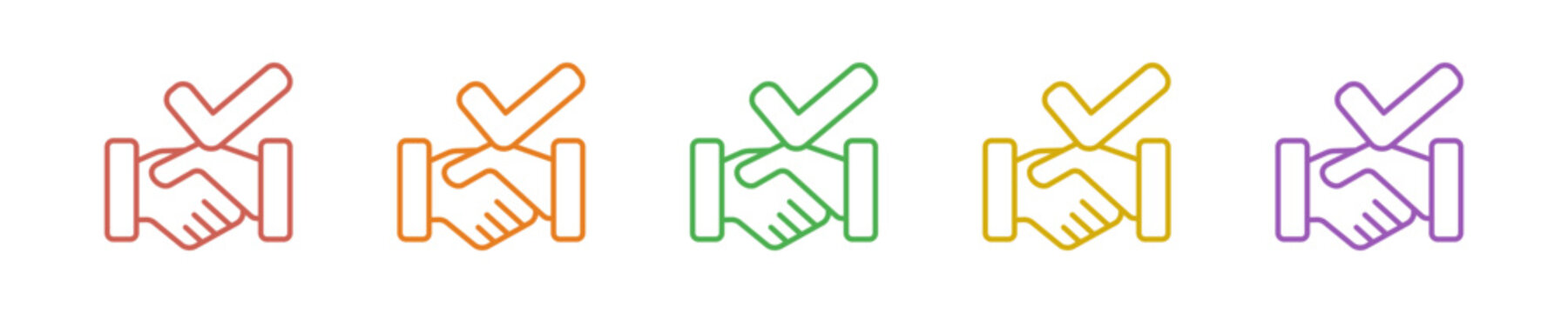 Agreement Icon Set Multiple Style Collection. Vector Illustration Concept Designed In Line Colorful Style