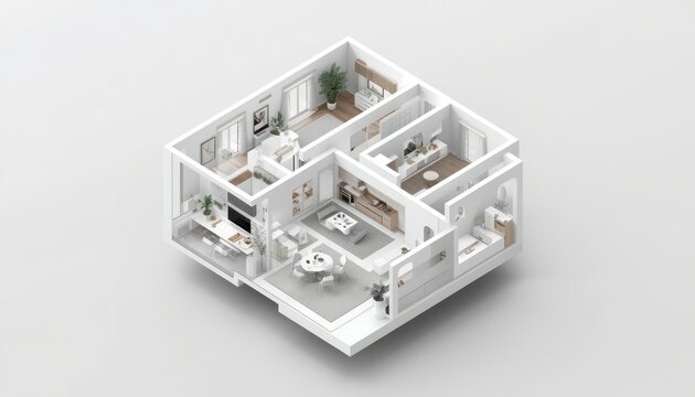 3d render of a modern building