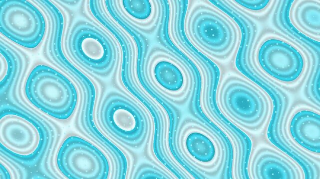 Blue concentric circles pattern on rounded square tiles