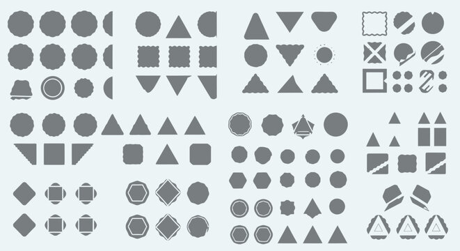 Geometric shapes collection, modern design elements, abstract icons
