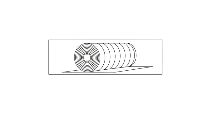 Rolled Carpet or Matting Material on a Flat Surface