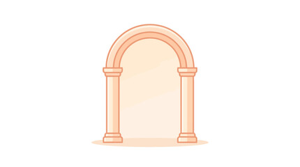 Fototapeta premium A minimalist illustration of a classic stone archway with two supporting pillars.