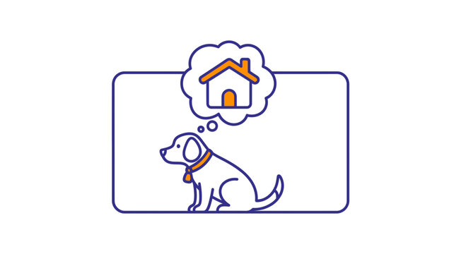 Sad dog thinking about home, longing for owner, pet adoption concept