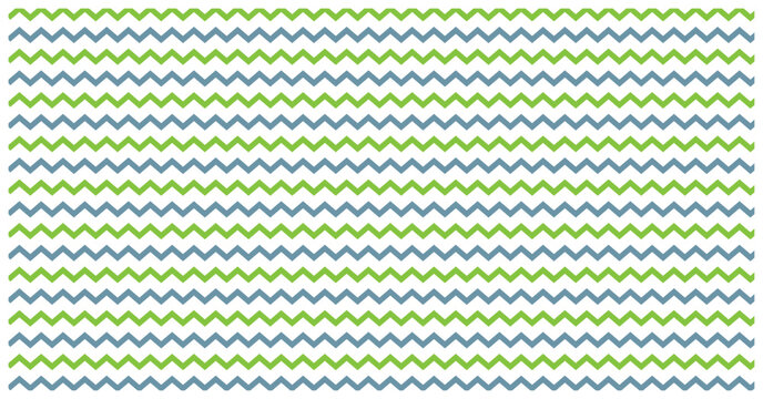 Repeating chevron pattern showcasing alternating green and blue zigzag lines in a horizontal layout for aesthetic decor.