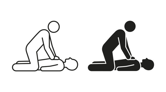 CPR Technique Illustrated in Medical Setting