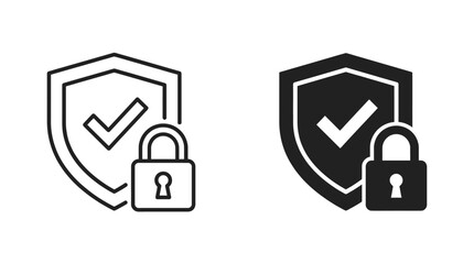 Security Icons Featuring Shields and Padlocks © ANTONW_