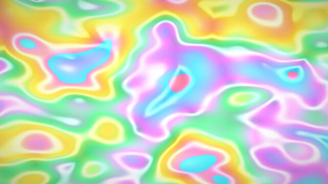 Abstract colorful liquid pattern with holographic pastel waves