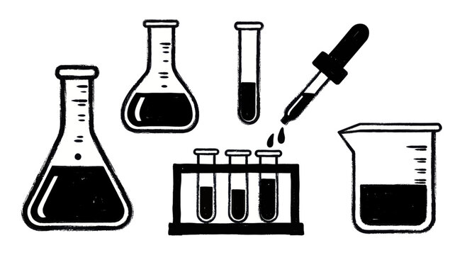 Collection of scientific laboratory equipment for experiments and research.