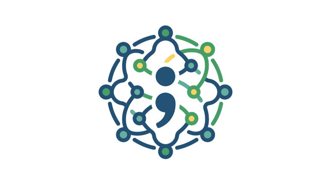 Abstract Semicolon Network Connection Concept Icon