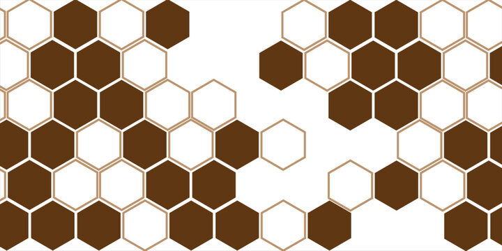 Beehive honey sign with hexagon grid cell isolated on white background vector illustration