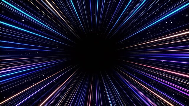 Colorful Light Rays in Space